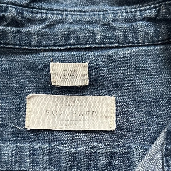 Loft the Softened Denim Classic Button-down Shirt XS - Picture 6 of 8